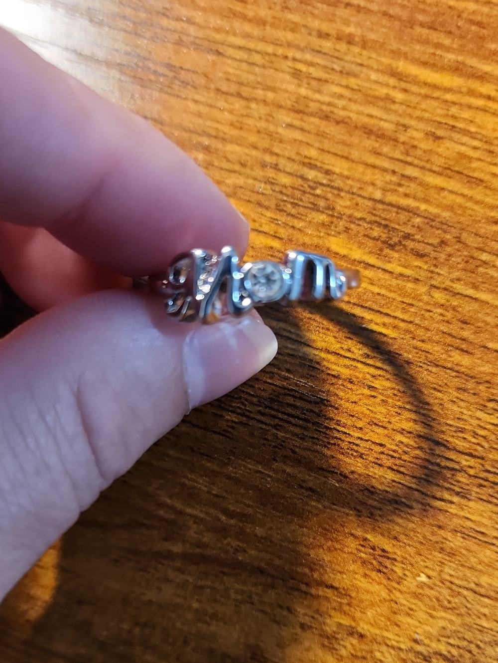 1pc Silver-color "Mom" Letter Detail Ring For Women, Best Gift For Mothers Days